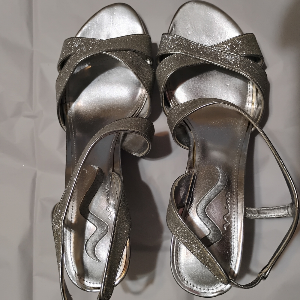 Nina Silver Glitter Heels
